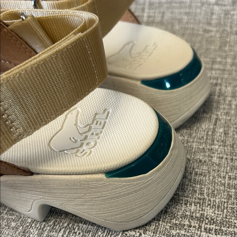 Sorel Women's Tan Leather Sport Sandals with White Sole - Picture 11 of 15